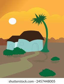 It is a village vector design