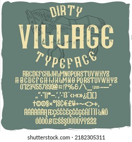 Village vintage style font, t-shirt design