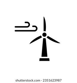 Village Windmill Filled Icon Vector Illustration