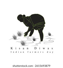 A village woman working in field, Indian farmer woman farming rice yield, A vector silhouette of Indian lady