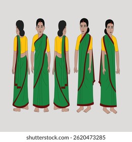 village women cartoon character set design for 2d cartoon animation moral story.