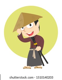 the villager samurai vector illustration