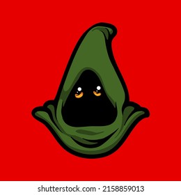 Villain head character cartoon vector illustration