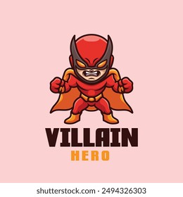 Villain Hero Cartoon Mascot Logo