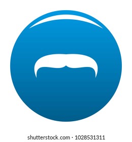 Villainous mustache icon vector blue circle isolated on white background 