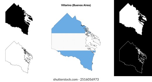 Mapa delineado do departamento de Villarino (Buenos Aires)