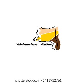 Villefranche sur Saone map. vector map of France capital Country colorful design, illustration design template on white background