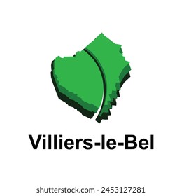 Villiers le Bel City of France map vector illustration, vector template with outline graphic sketch design