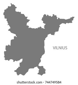 Vilnius County Map Of Lithuania Grey Illustration Silhouette Shape