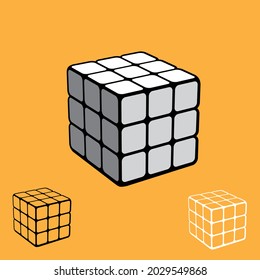 Vilnius, Lithuania - August 18, 2021. Vector illustration of the classic Rubik's Cube. 
Rubik's Cube is a 3D puzzle invented by Hungarian  sculptor and professor of architecture Erno Rubik in 1974. 
