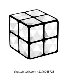 Vilnius, Lithuania - August 31, 2022. Black And White. Nichols Puzzle Cube Vector Illustration Isolated On White Background. Mechanical Puzzle Invented By American Inventor Larry D. Nichols.