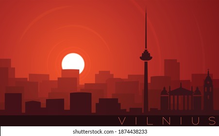 Vilnius Low Sun Skyline Scene