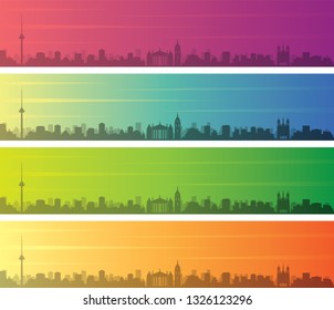 Vilnius Multiple Color Gradient Skyline Banner