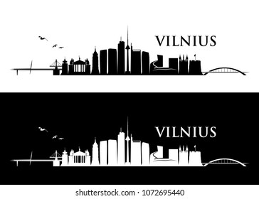 Vilnius skyline - Lithuania - vector illustration