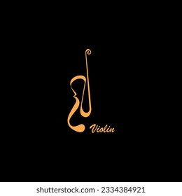 Vilolin logo template vector on black background