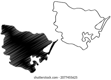 Viluppuram District (Tamil Nadu State, Republic Of India) Map Vector Illustration, Scribble Sketch Vizhuppuram Map