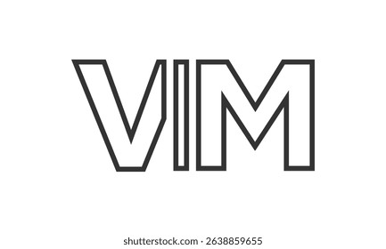 VIM logo design template with strong and modern bold text. Initial based vector logotype featuring simple and minimal typography. Trendy company identity ideal for businesses brand presence.
