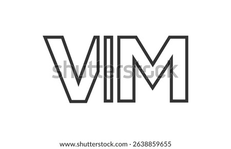 VIM logo design template with strong and modern bold text. Initial based vector logotype featuring simple and minimal typography. Trendy company identity ideal for businesses brand presence.