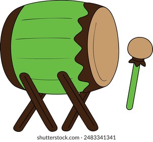 vimage of drum, icon of Muslim holidays throughout the world. The drum is usually in front of the mosque. The drum is sounded when prayer time arrives.