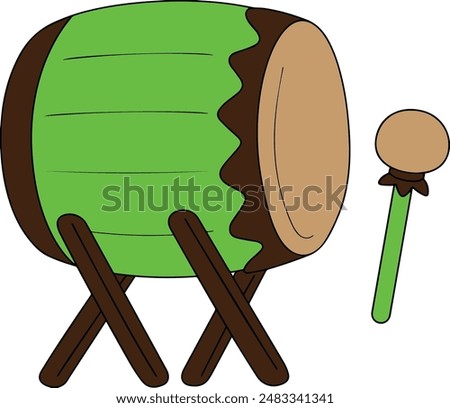 vimage of drum, icon of Muslim holidays throughout the world. The drum is usually in front of the mosque. The drum is sounded when prayer time arrives.