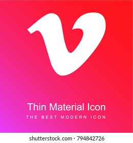 Vimeo Red And Pink Gradient Material White Icon Minimal Design