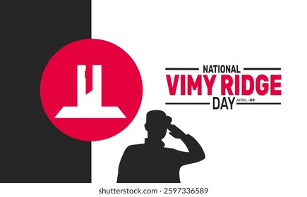 Vimy Ridge Day. Holiday concept. suitable for placard, background,Greeting Card, Poster design template with text inscription, standard Social Media Post.
