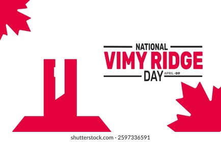 Vimy Ridge Day. Holiday concept. suitable for placard, background,Greeting Card, Poster design template with text inscription, standard Social Media Post.
