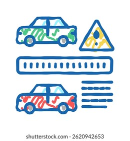 vin cloning fraud doodle icon sketch vector. vin cloning fraud sign. isolated symbol illustration