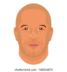 Vin Diesel Face Vector Icon In Flat Style