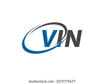 VIN letter creative modern elegant swoosh logo design