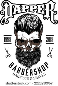 vinatage barber shop hair cuts and shave vector logo illustration. saloon logo vector
