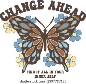 vinatge butterfly flowers natural change ahead find it all in your inner self