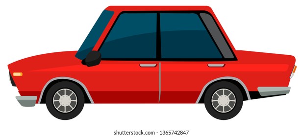 Vinatge Car On White Background Illustration Stock Vector (Royalty Free ...