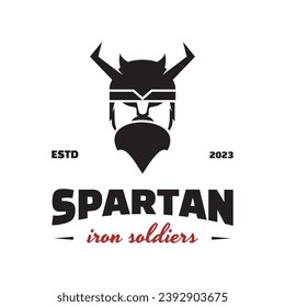 Vinatge Classic Spartan Iron Warrior  Helmet with the logo of the Spartan Warrior Symbol