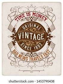 Vinatge label for packing template. Vector layered