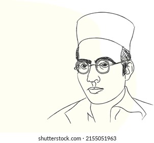 Diseño de la línea de imágenes Vinayak Damodar Savarkar