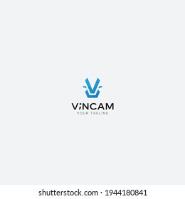 vincam logo V letter monogram logo