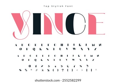 Vince Stylish alphabet display vector font and Beautiful luxury Font