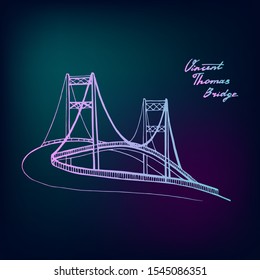 Vincent thomas bridge - vector illustration. Los Angeles, America