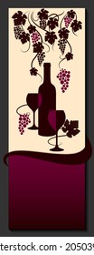 Vine abstract.  Wine list design. Vector illustration.