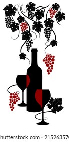 Vine abstract.  Wine list design. Vector illustration.