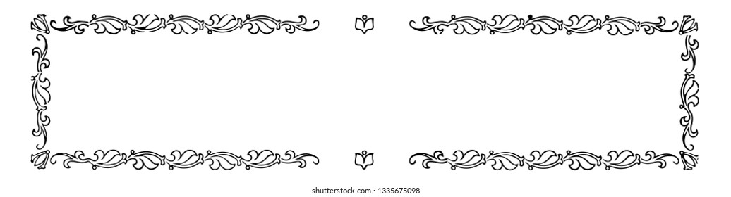 Vine Banner is decorated with Vines, it is very simple pattern, vintage line drawing or engraving illustration.
