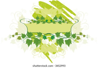 vine with banner - vector illustration