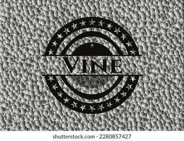 Vine black emblem with grey bubbles background. Vintage. Vector Illustration. Detailed. 