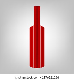 Vine bottle icon. Vector. Vertically divided icon with colors from reddish gradient in gray background with light in center.