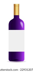 Vine bottle mock up vector template