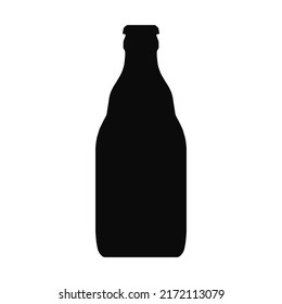 Weinflasche, Vektorsymbol schwarze Farbe einzeln auf weißem Hintergrund für Plastikrecyclingzeichen, Behälter, Wasser, Alkohol, Bier, Limonade. 10 eps