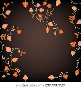 Vine branches geometric shape template vector background