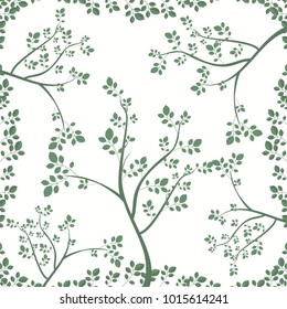 Vine and Branches in a Grey Spring Floral Background