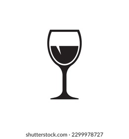  Vine cocktail icon, drink glass